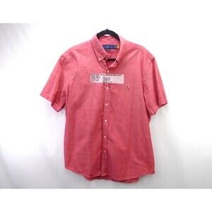 Polo Ralph Lauren Chambray Oxford Shirt Mens XL Red Short Sleeve Classic Flesh